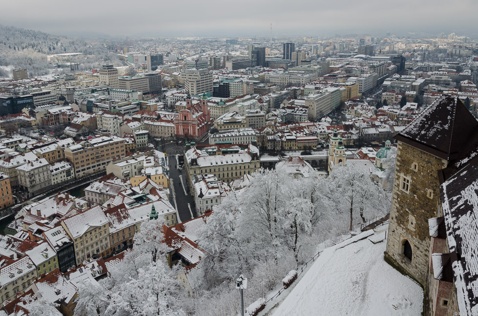 Blick auf Tromostovje