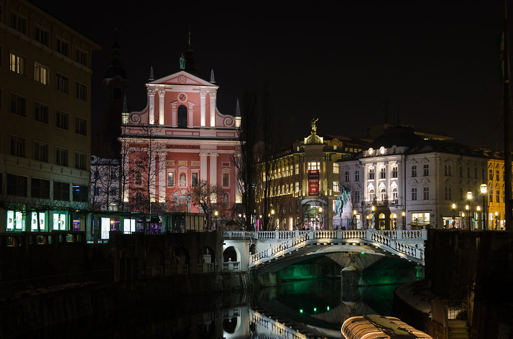 Tromostovje bei Nacht