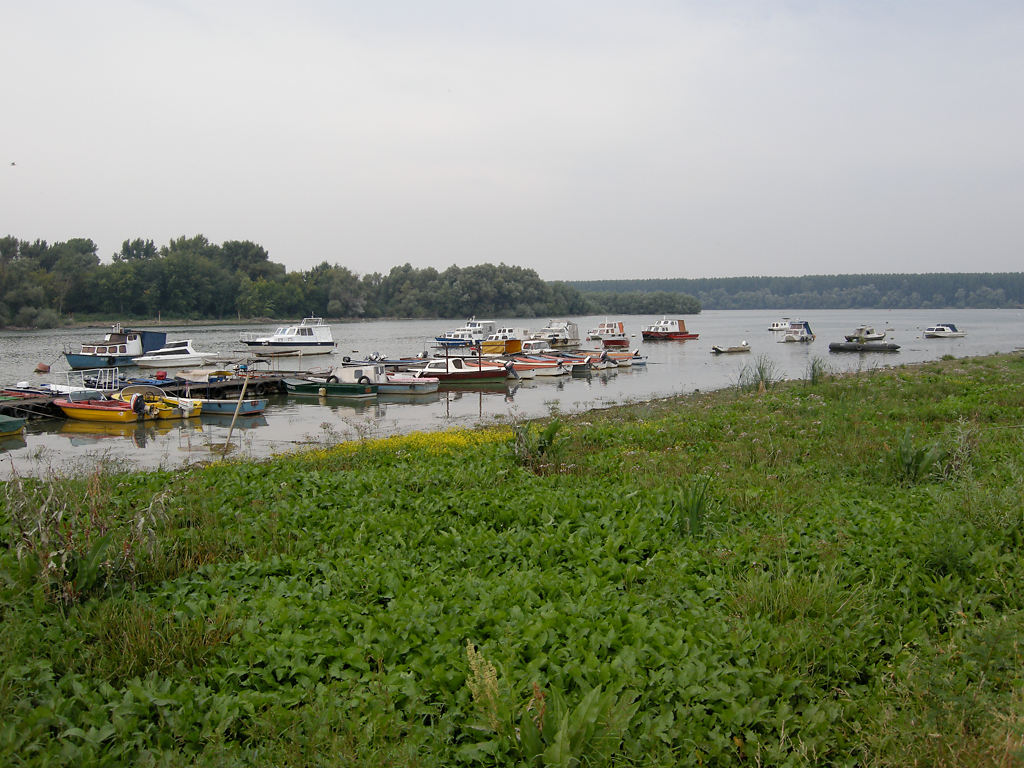 Boote bei der Save-Mündung