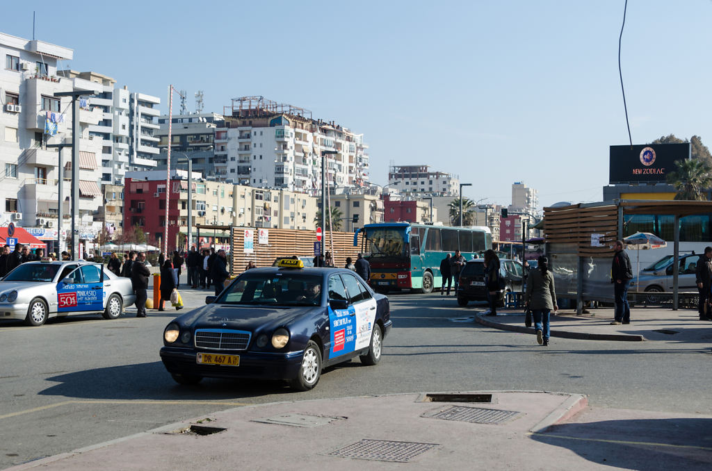 Ankunft mit dem Bus in Durres